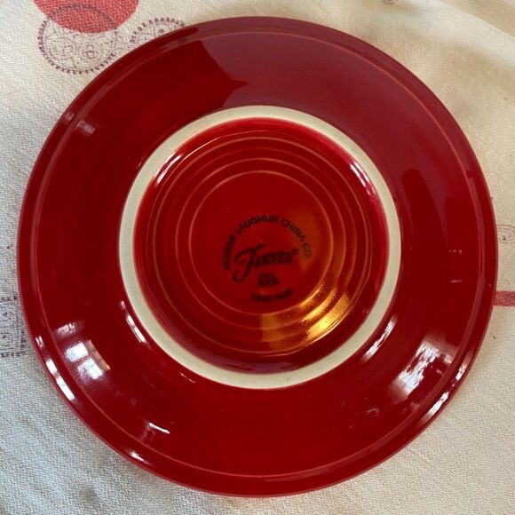 Fiestaware Scarlet Classic Teacup & Saucer - Picture 5 of 5
